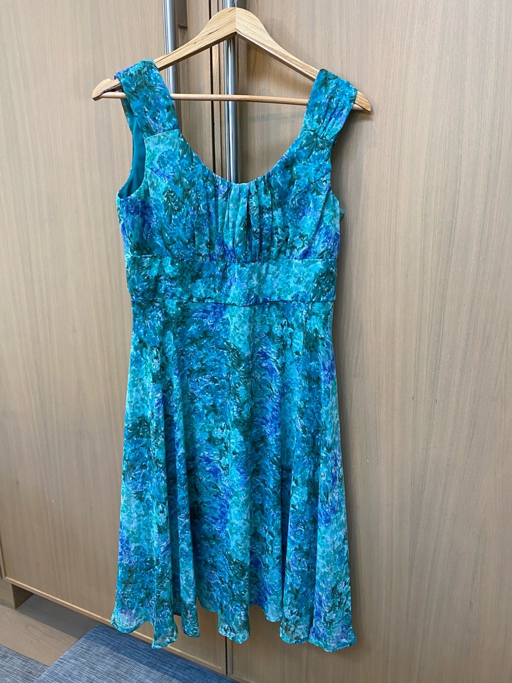 Blue-Green Floral Sleeveless Dress Laura Petities